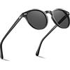 Carfia Retro Occhiali da Sole Uomo Polarizzati Rotonda Occhiali CA5288L