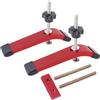 GRTRAUM 2 pezzi TNut Binario Splint, rosso supporto a T track con bulloni a T e cursore, set di morsetti di fissaggio a T, morsetti a sgancio rapido per sega da tavolo, router da tavolo, utensili per la