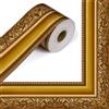 CYRENT Rotolo di Carta da Parati 3D con Cornice e Bordo Adesivo Bulletin Board in Stile Retro Oro per Pareti di Soggiorno e Bagno, Materiale PET Impermeabile