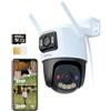 Imou 4G LTE Telecamera Esterno con Sim e 64GB Micro SD, 3K(3MP+3MP) Telecamera Senza WiFi con Doppio Obbiettivo, Visione Notturna a Colori, Rilevamento Umano/Veicoli, IP65, Crociera Automatica