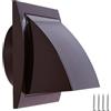 TURvent Griglia di Ventilazione Esterna 125 mm con Valvola di Non Ritorno, Griglia di Scarico per Asciugatrice, Cappa e Ventilazione, Plastica ABS per Parete Esterna, Marrone