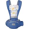 SONARIN Marsupio Neonati Ergonomico con Sedile,3D Air Mesh Portantina Traspirante Multifunzione Porta Bambino,Regolabile per Neonati e Bambini 0-36 Mesi,Tutte le Posizioni(Blu Scuro)