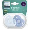 AVENT Philips Avent SCF099/21 Paquete de 2 Chupetes, 0-6 meses - Azul/Azul claro