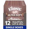 Kleenex Le nostre scatole per fazzoletti per il viso più morbide - Confezione da 12 - estremamente morbide e setose progettate pensando al lusso