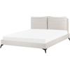 Beliani Letto Imbottito Moderno in Velluto Beige 180 x 200 cm con Rete a doghe