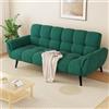 JIEXI Divano con funzione sonno, divano pieghevole a 3 posti, divano letto 195 x 85 cm, comodo per soggiorno, ufficio, salotto, camera, camera da letto (verde)