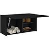 Rantry Mobile da Bagno a Parete Nero 60x25x30 cm in Legno Multistrato, Credenza Armadio Armadietto da Pavimento per Bagno Mobiletto Portaoggetti Ripiani Armadio di Stoccaggio per Camera Ufficio Mobili