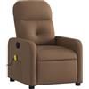 ZIRLANLV Poltrona Massaggiante Elettrica, Poltrona Relax con Funzione Reclinabile/Reclinabile/TV, Sedia Imbottita, Schienale Regolabile per Soggiorno, Tessuto Marrone Scuro (Marrone #22)
