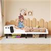 JiaOyu Letto singolo 90x200 cm, struttura letto in legno massello per bambini, con rete a doghe, stile Welpenstil, letto imbottito per ragazzi e ragazze per cameretta, senza materasso (stile