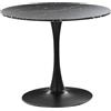 Beliani Tavolo da Pranzo Tondo 90 cm effetto marmo nero Base in Metallo nero per Cucina 4 Posti