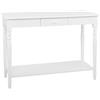 Beliani Consolle Piano MDF Bianco con Gambe in Legno di Pino con un Cassetto