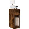 ZQQLVOO Comodino con cassetto in rovere affumicato, 20 x 36 x 60 cm, armadio con ripiano per camera da letto, mobili in legno resistente, pratiche maniglie e facile da pulire