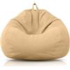 RANJIMA Fodera per pouf XL senza imbottitura, 100 x 120 cm, in lino e cotone, lavabile e rimovibile, per adulti, gaming, per interni ed esterni