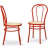 Generico Sedie Thonet Vienna Struttura in Ferro e Seduta in finta Paglia Ideali per Cucina Bar Osteria e Ristorante Rosso lucido 2 pezzi