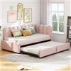 VIVCA Divano letto multifunzione 2 in 1 a forma di L (90/180 x 200 cm), colore rosa vellutato, design salvaspazio, può essere utilizzato come lettino o lettino per gli ospiti