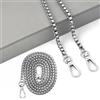 GEBAUM Catena per Borsa, Manici per Borse Argentato, 1 Pezzo | Tracolla per Donna a Maglie Quadrate, Charms per Borse da 1,2 m, per Tutte le Borse e Tracolle