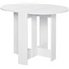 HOMCOM Tavolo Pieghevole da Pranzo Allungabile 104x76x73.7 cm Bianco