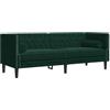 vidaXL Driezitsbank Chesterfield-stijl en bolsters fluweel donkergroen