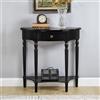 Leaceuv Tavolo Consolle Ingresso Moderno In Legno con Cassetto,Tavolo D'ingresso Semicircolare,Mobile Dietro Divano Salvaspazio,Mobile Espositivo A Mezzaluna,per Soggiorno,Corridoio(Black,80cm/31.4in)
