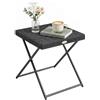 Outsunny Tavolino da Giardino Pieghevole Salvaspazio 40x40x40cm Nero