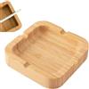 Generic Posacenere Quadrati in Legno bambù Naturale, 6 Pezzi, Portacenere Bamboo Elegante,4 Sigarette, Portatile, per Casa, Ufficio, Interno, Esterno, per Fumatori 9.5x2cm