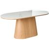Beliani Tavolo da pranzo ovale 180 x 90 cm Gamba in legno MDF impiallacciato frassino Finitura