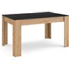 Skraut Home | Tavolo da Pranzo | Cucina, Sala da pranzo | 140x90x76 cm | Per 6 persone | Tavolo Cucina | Stile moderno | Nero e rovere