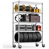 M MZG Scaffalatura Metallica a 5 Ripiani, Portata fino a 794,5 kg, Scaffale per Magazzino e Garage, ideale per Officina, Cantina, Archivio, Negozio, Ripostiglio e Deposito, Cromato, 45×120×192 cm