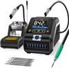 FNIRSI DWS-200 200W 245 Kit stazione di saldatura digitale di precisione con 6 punte per saldatore F245 e 2 mani di aiuto, valore di temperatura e modalità curva, 3 conservazione della temperatura,