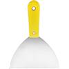 QUARKZMAN Spatola in Acciaio al Carbonio 6 Raschietto Flessibile Stucco Cartongesso Manico in Plastica per Carta Parati Nastratura Raschiatura Vernice, Giallo