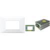 Vimar Plana 0T14613 Supporto 3 moduli, con viti, per scatole 3 moduli, 10 pezzi & 14653.01, Plana Placca 3 moduli in tecnopolimero, Bianco, 1 pezzo,