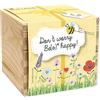 Feel Green - WE CREATE NATURE Ecobox, Prato d'api Don't worry. Be(e) Happy, semi biologici, piante dalla scatola di legno, 11 x 11 x 10 cm, Made in Austria, idea regalo sostenibile, Grow Your Own