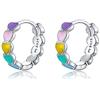 MARLION JEWELS Orecchini cerchio da donna in argento 925 avec des coeurs dans différents tons. Set Orecchini da donna cerchio con finitura in argento sterling o oro 18 carati ideali per regalo... (Argento placcato)
