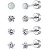 Staligue Orecchini in titanio da donna, 20 g, orecchini in titanio per orecchie sensibili, stella, cuore, zirconia cubica, orecchini a perno in puro titanio G23, ipoallergenici, con retro piatto