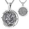 Eusense Collana San Michele Arcangelo/San Cristoforo/Crocifisso/Santa Vergine Maria Ciondolo Argento 925 Protezione Angelo Custode Amuleto Regalo Gioielli per Uomo Donna