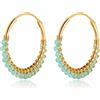 MARLION JEWELS Orecchini Cerchio Donna in Argento 925 con Piccole Perle Colorate. Set Orecchini Donna Cerchio con Finitura in Argento Sterling o Oro 18 Carati