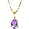 Ivy Gems - Pendente in oro giallo 9 k con ametista ovale 0,710 ct e catenina Principe di Galles, lunghezza 46 cm