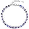 PHNIBIRD Braccialetto Argento Donna Lapislazzuli Pietra Naturale Doppio Strato Braccialetti Portafortuna Eleganza Saggezza Regalo Donna Gioielli Regolabile 17+3cm