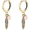 MARLION JEWELS Orecchini cerchio da donna in argento 925 con piuma e mini cuore. Set Orecchini da donna cerchio con finitura in argento sterling o oro 18 carati ideali per regalo... Gioielli (Placcato oro)