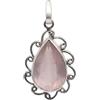 Meadows Quarzo Rosa Gemma 925 Pendente Argento Sterling 4.45 GM Gioielli