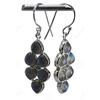 Meadows Argento Sterling 925 Blu Fuoco Labradorite, Topazio Bianco Gemma Pendenti Orecchini Gioielli Crystalcraftindia