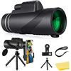 LeGDOr Telescopio monoculare 80 x 100 HD, visione notturna, telescopio con supporto per smartphone, treppiede, zoom ad alta potenza, monoculare per bird watching, escursionismo, osservazione delle stelle,