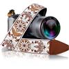 Art Tribute Tracolla Fotocamera In Tessuto Vintage Bianco Per Fotocamere DSLR. Tracolla Reflex DSLR Ricamata Elegante, Tracolla Fotocamera Con Motivo Floreale per Canon, Nikon,Pentax, Sony,Fujifilm e Digitale