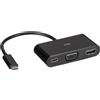 C2G 26884 Convertitore Adattatore USB-C a HDMI e VGA con Power Delivery - Nero - Adattatore video esterno - USB-C - D-Sub, HDMI - Nero
