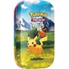 Pokémon TCG: Mega Evolution - Mini scatola di latta degli eroi ascesi: Pikachu e Tepig (1 foglio di adesivi, una carta Pokémon Art e 2 buste di espansione)