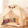Kimglurs Tenda per bambini per interni con stelle e bandiere colorate, grande tenda per la cameretta dei bambini (142 × 90 × 152 cm), per interni ed esterni, casetta giochi per ragazzi e ragazze, lettura