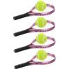 ERINGOGO Set 4 Pezzi Mini Racchette da Tennis e Palline Giocattolo in Plastica per Ragazzo Ragazza, Design Realistico, Misura Portatile per Simulazioni Sportive e Decorazioni Casa