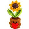 Kinesgsg Positive Girasole, Girasole Positivi All'Uncinetto, Colorato, Supporto Emotivo Bambola Portafortuna, 14.5 x 6 cm Pocket Hug Positivi Girasoli Portafortuna, per Laurea Collega Sorella Amica