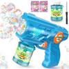 ROMINVIC Macchina per bolle di sapone, pistola per bolle di sapone per bambini, macchina per bolle di sapone a LED, elettrica con serbatoio da 100 ml, blu automatico, per bambini sparatutto