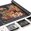 ROPODA Tappeto Puzzle, Tappetto per Puzzle 1500 Pezzi Portatile, Tappetino Puzzles con Vassoi di Smistamento, Puzzles Board con Fondo Antiscivolo in Gomma, Regali di Giochi per Bambini Adulti, Nero